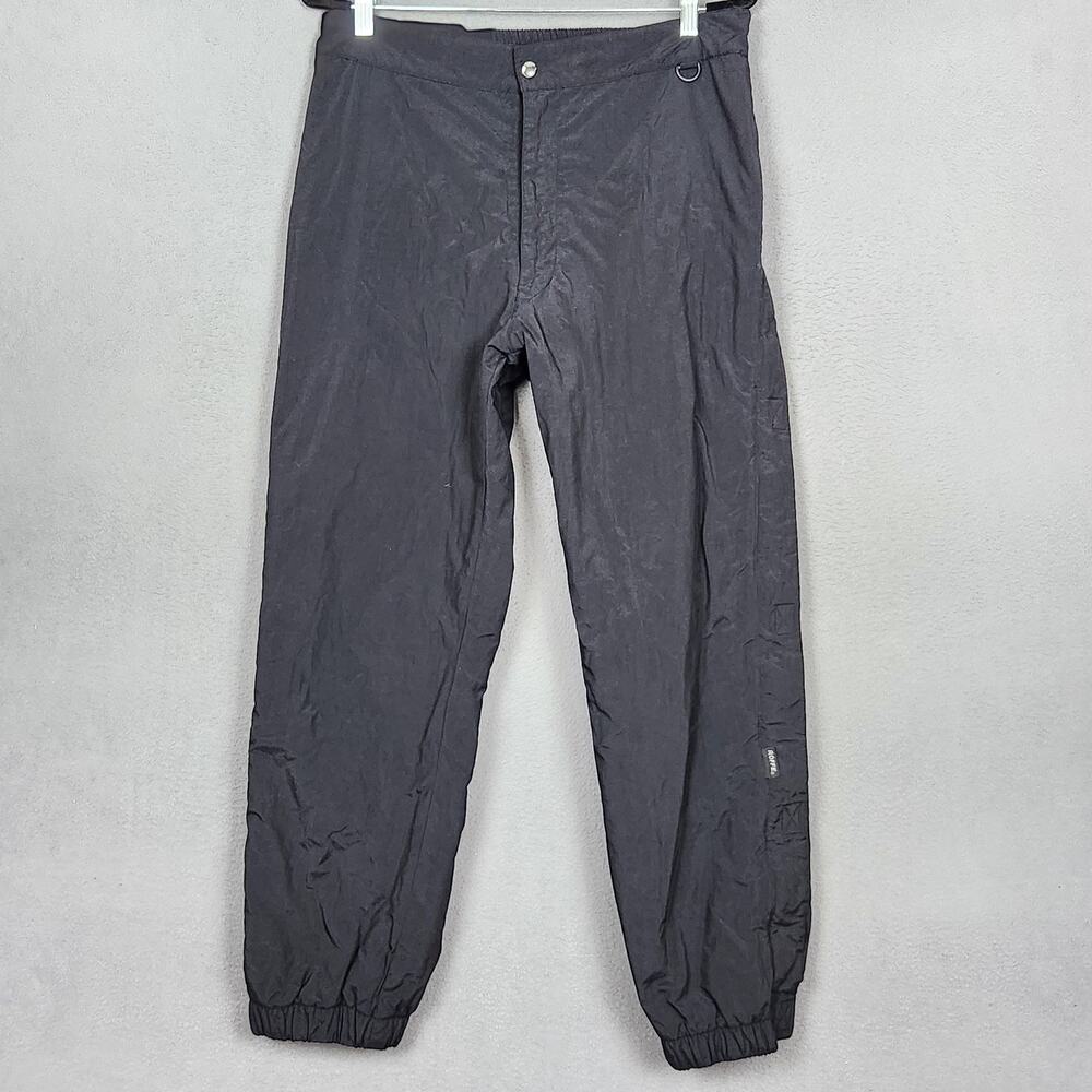 Roffe Snow Pants Mens Large Black Insulated Elastic Waist Zip Pocket Ski Winter